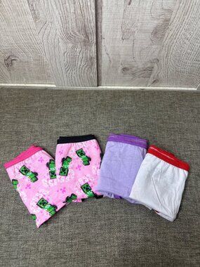 Minecraft Girls Size 4 Briefs Creeper & Wolf Designs Underwear Panties Pack of 4
